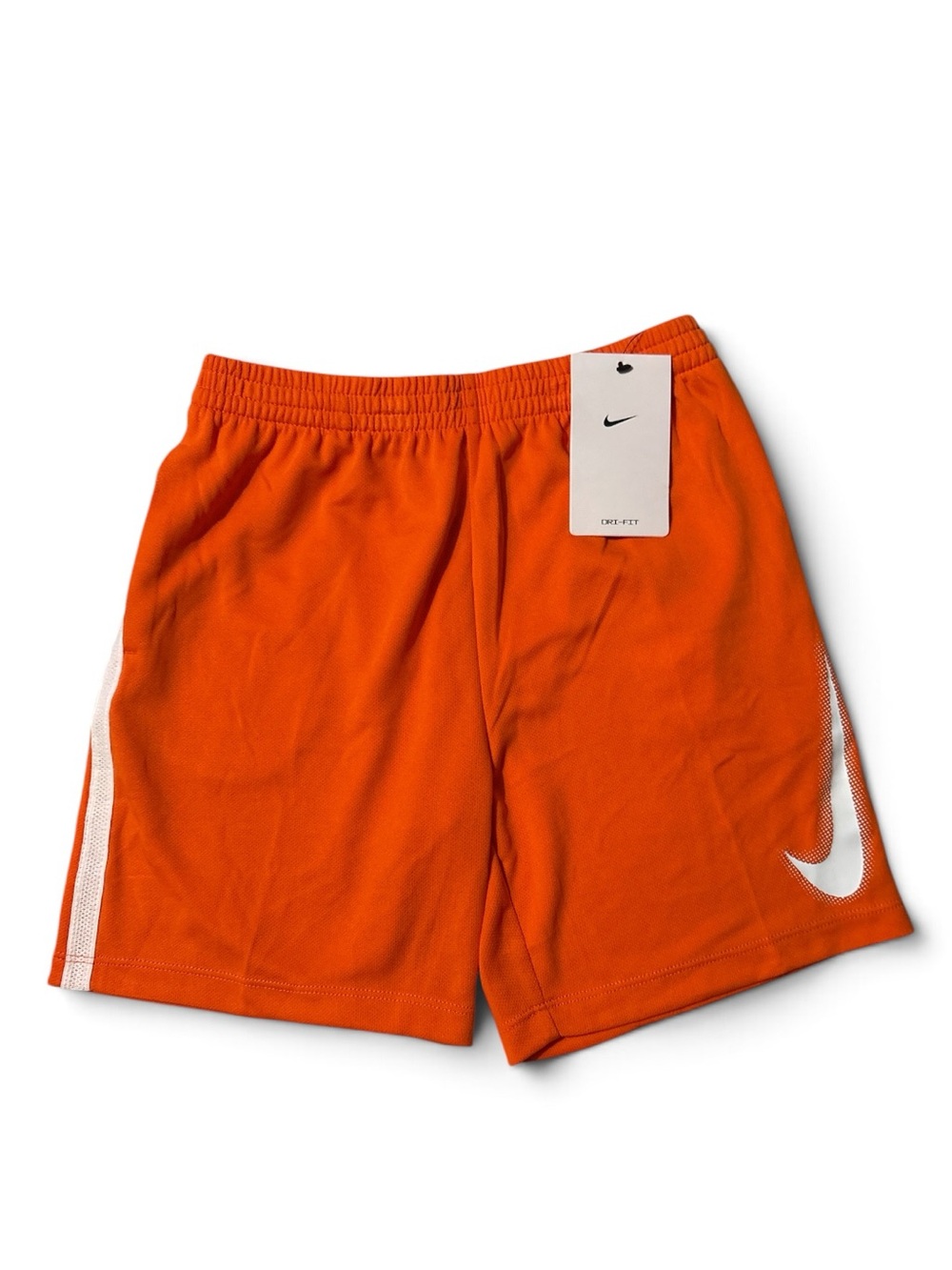 Nike kids Orange Athletic Shorts with White Swoosh Size 6